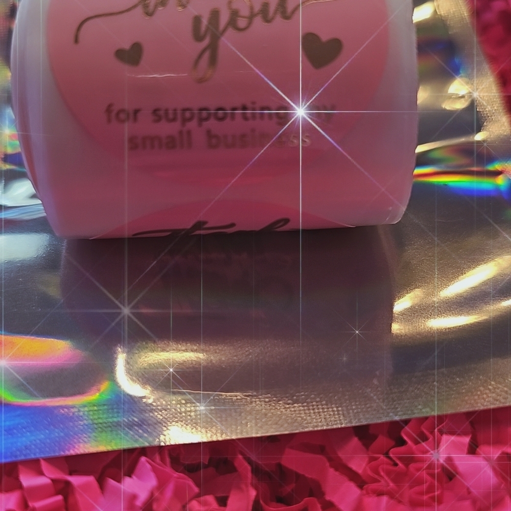 50pc-1.5in-Pink Thank You, Stickers - Picture 4 of 4